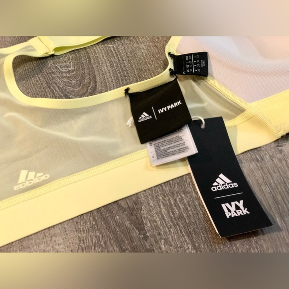 Adidas x Ivy Park - Drip 2 | Medium Support Zip Bra, Yellow Tint - Picture 8 of 10